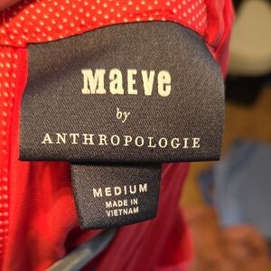 Anthropologie Maeve Red Asymmetrical Cold Shoulder Dress